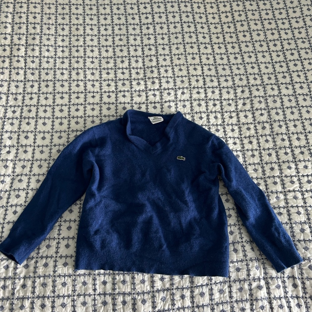 Lacoste Kids Blue Sweater 100% Pure Wool